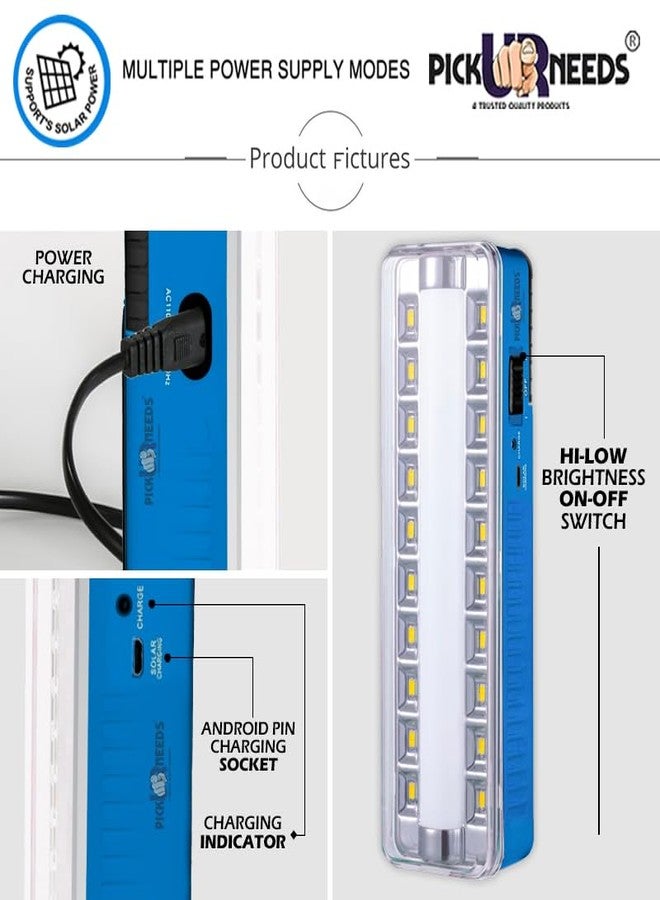 Pick Ur Needs Rechargeable Home Emergency Tube +10 SMD LED Floor Lantern Lamp Light (Blue) - Image 2